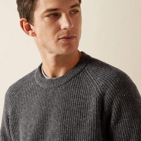 Ariat Men's Heddon Donegal Wool Sweater - Charcoal