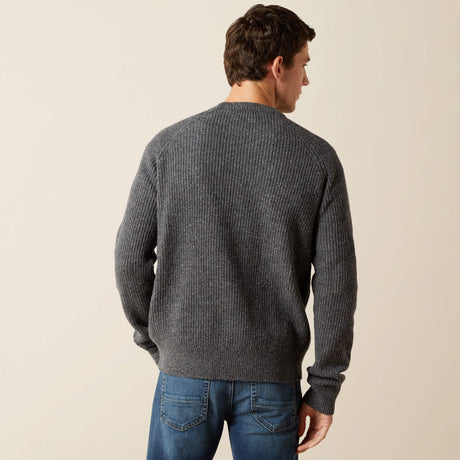 Ariat Men's Heddon Donegal Wool Sweater - Charcoal