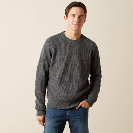 Ariat Men's Heddon Donegal Wool Sweater - Charcoal