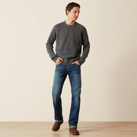 Ariat Men's Heddon Donegal Wool Sweater - Charcoal