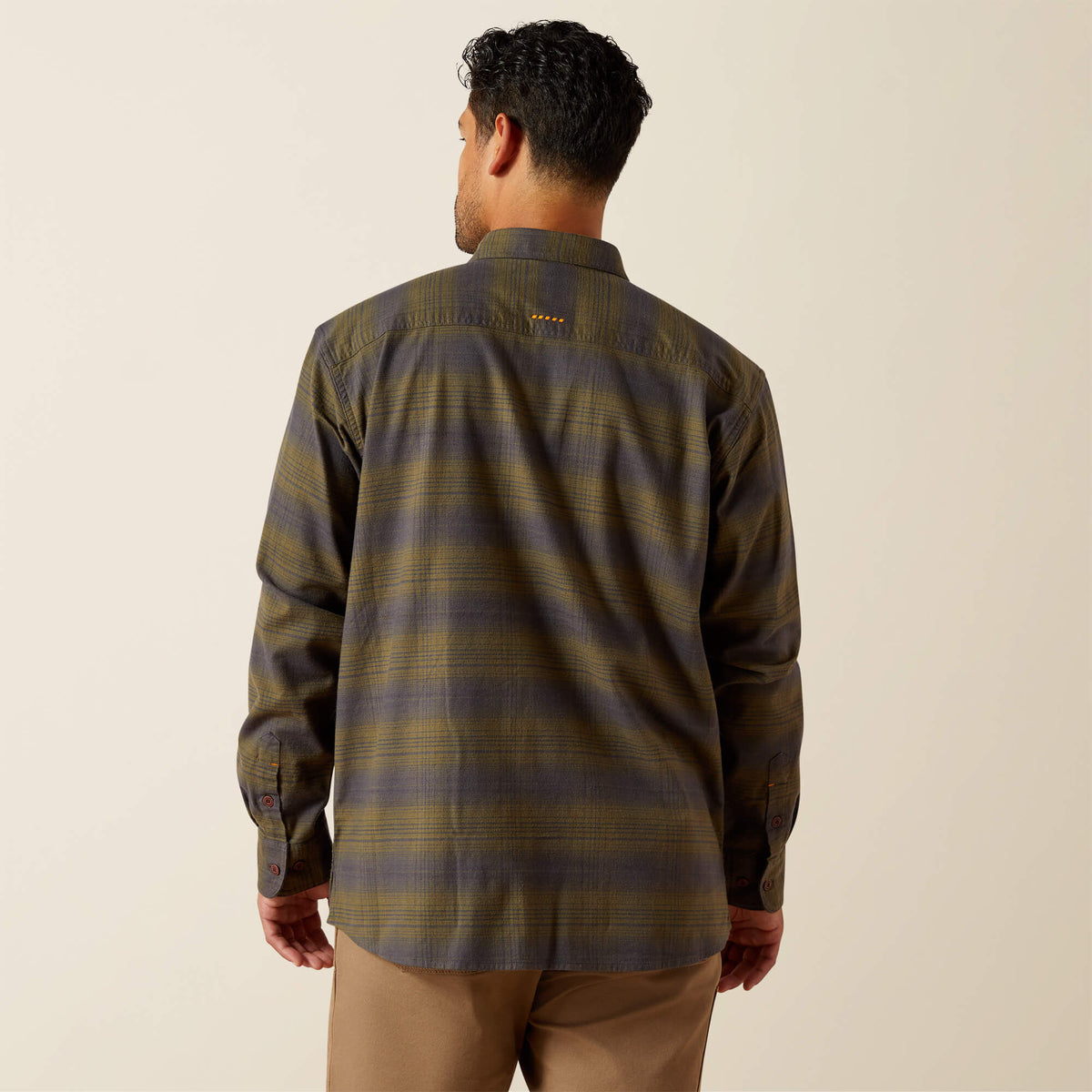 Ariat Men's Rebar Flannel DuraStretch Long Sleeve Work Shirt - Burnt Olive