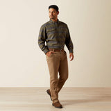 Ariat Men's Rebar Flannel DuraStretch Long Sleeve Work Shirt - Burnt Olive