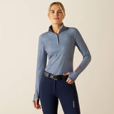 Ariat Women's Lowell 3.0 1/4 Zip Baselayer - China Blue Arrows
