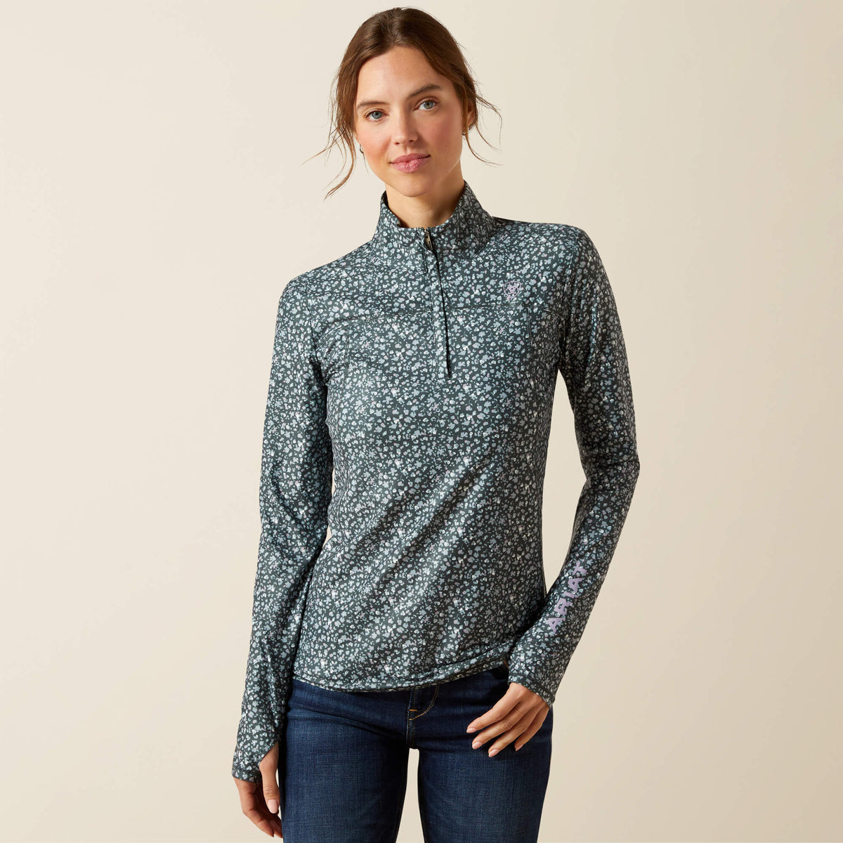 Ariat Women's Lowell 3.0 1/4 Zip Baselayer - Flower Ditsy