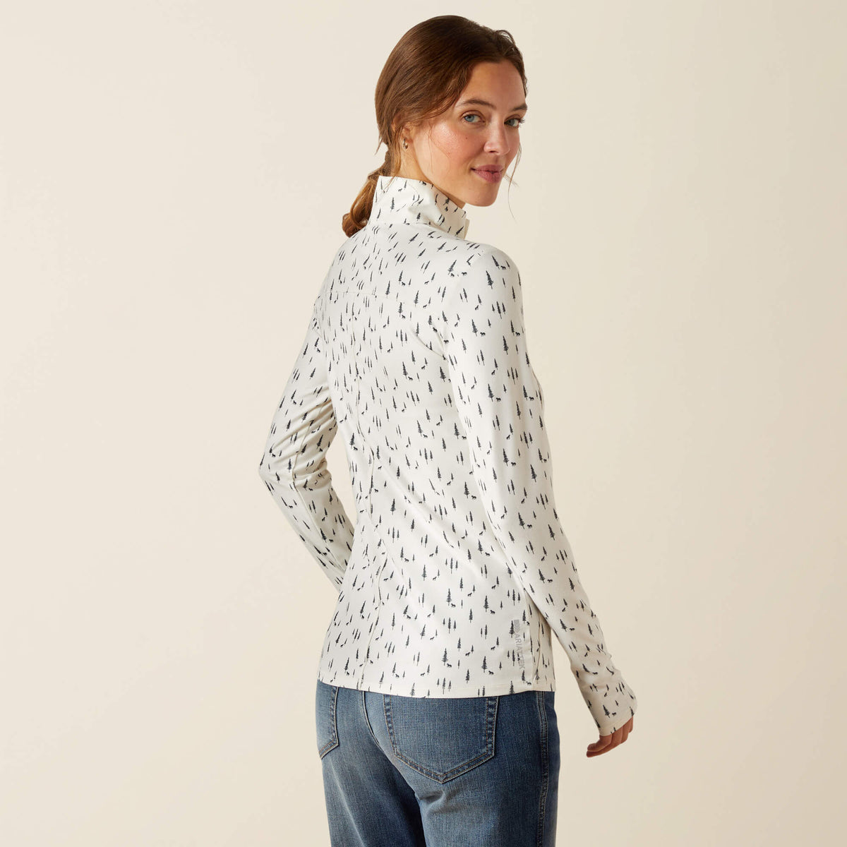 Ariat Women's Lowell 3.0 1/4 Zip Baselayer - Forest Horses