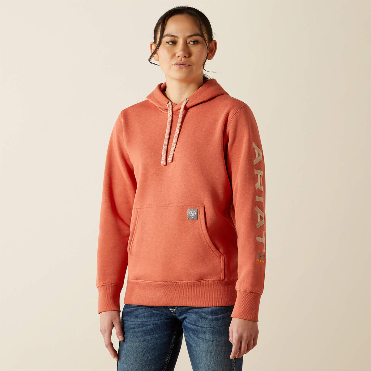 Ariat Women's Rebar Workman Graphic Hoodie - Aragon Heather/Cameo