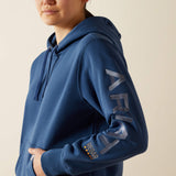 Ariat Women's Rebar Workman Graphic Hoodie - Ensign Blue/Endless Sky