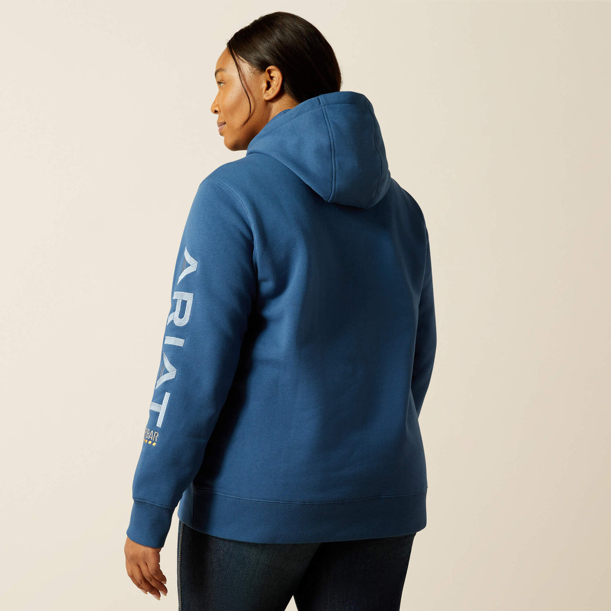 Ariat Women's Rebar Workman Graphic Hoodie - Ensign Blue/Endless Sky
