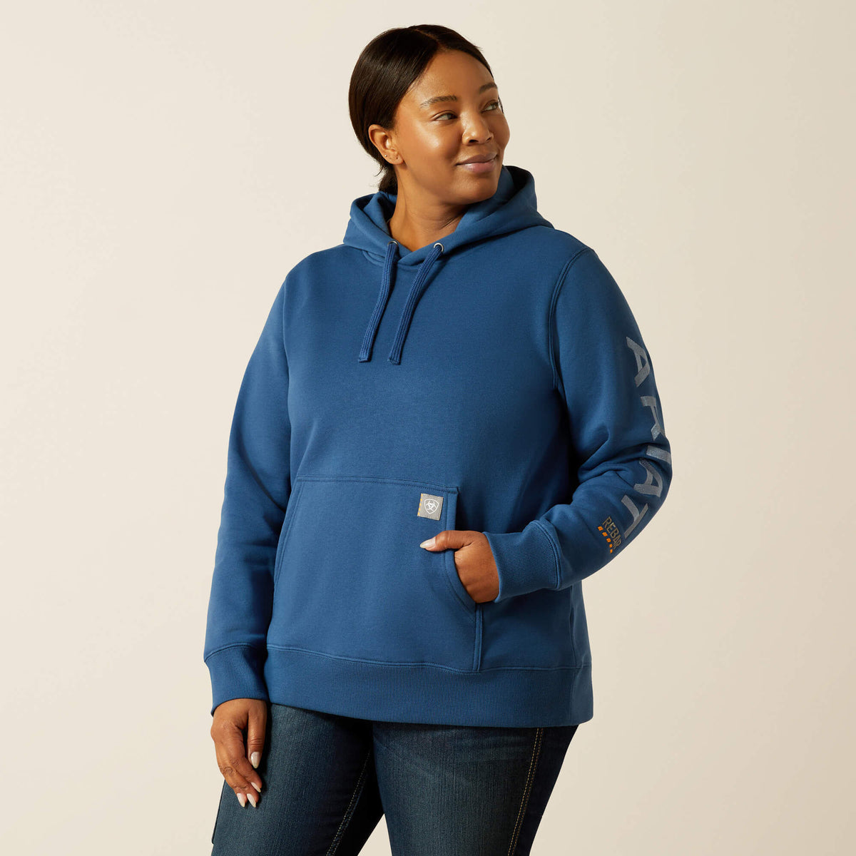 Ariat Women's Rebar Workman Graphic Hoodie - Ensign Blue/Endless Sky