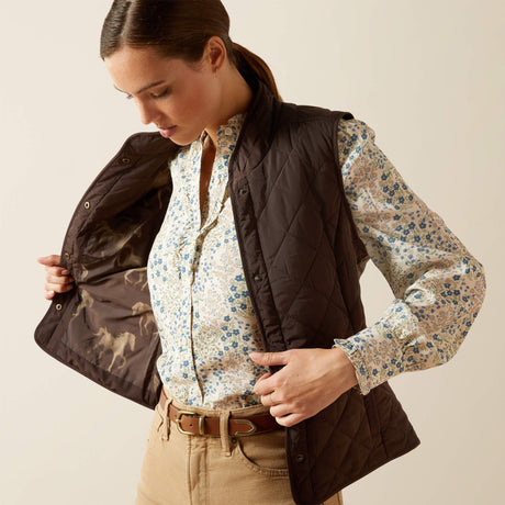 Ariat Women's Woodside Vest - Navy - Coffee Bean