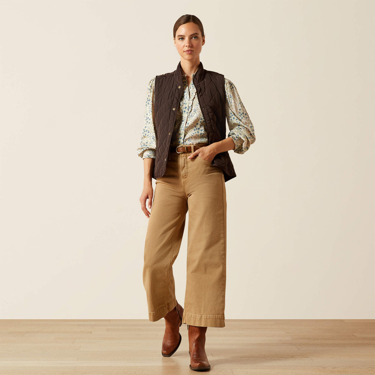 Ariat Women's Woodside Vest - Navy - Coffee Bean