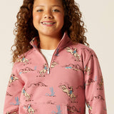 Ariat Kids' Bronc Scene 1/4 Zip Sweatshirt