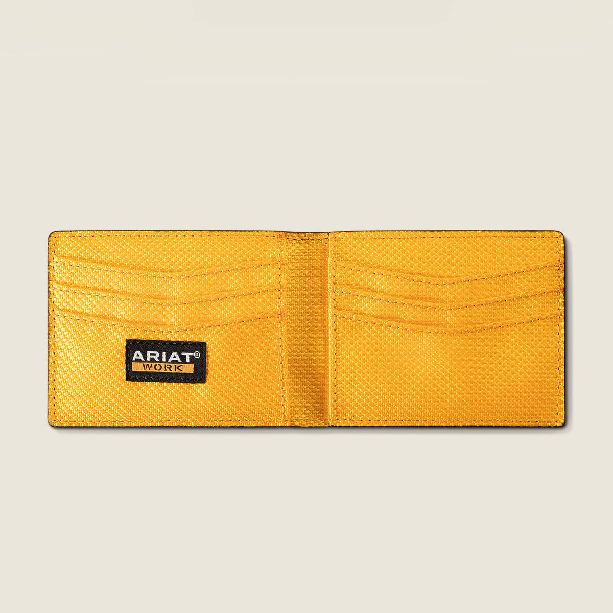 Ariat Men's Work Bottle Opener Clip Leather Bifold Wallet