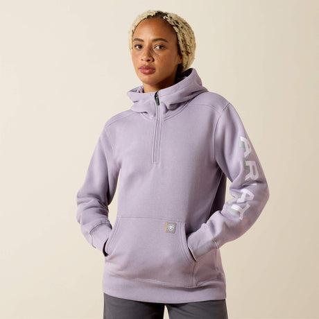 Ariat Women's Rebar Lightweight Logo 1/2 Zip Hoodie