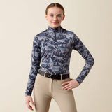 Ariat Youth LunaVeil 1/4 Zip Long Sleeve Baselayer - Polar Coincide Print
