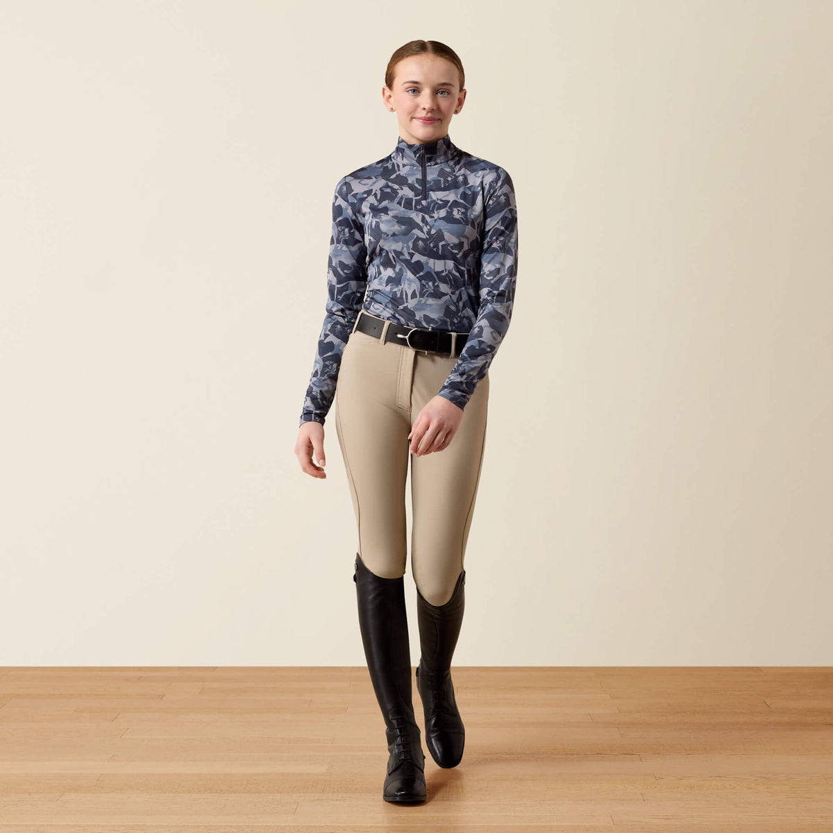 Ariat Youth LunaVeil 1/4 Zip Long Sleeve Baselayer - Polar Coincide Print