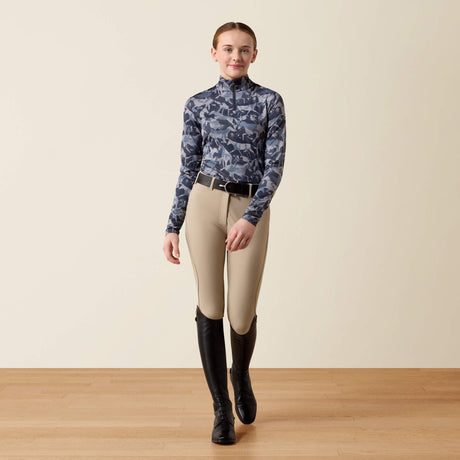 Ariat Youth LunaVeil 1/4 Zip Long Sleeve Baselayer - Polar Coincide Print