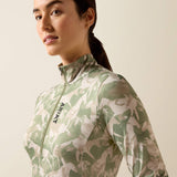 Ariat Women's Lunaveil 1/2 Zip Baselayer - Olive Coincide Print