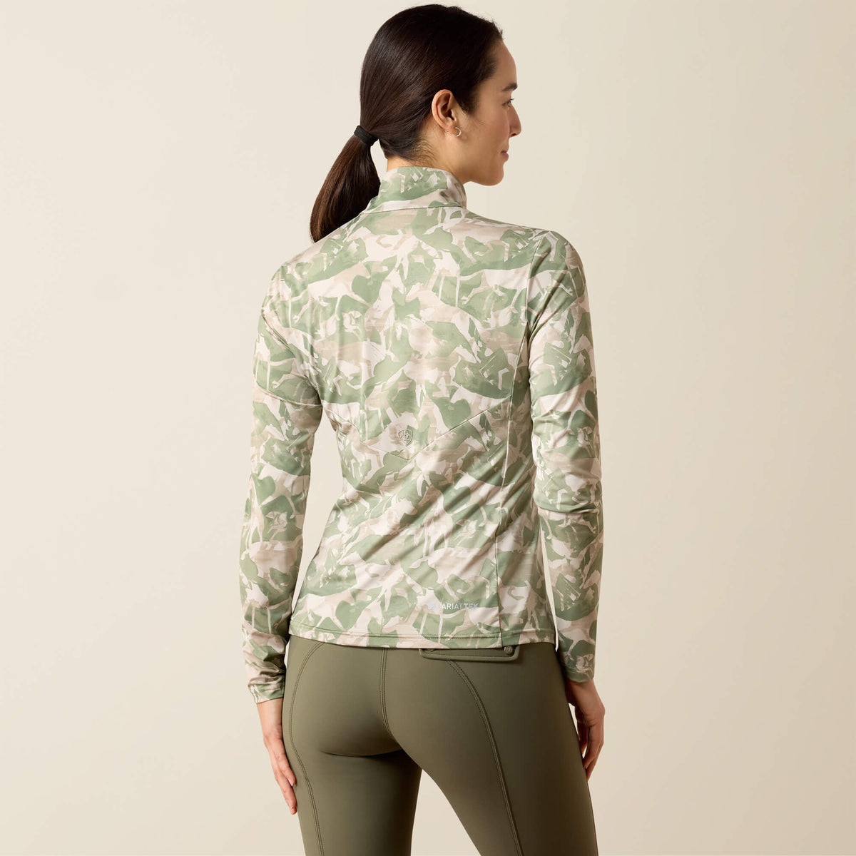 Ariat Women's Lunaveil 1/2 Zip Baselayer - Olive Coincide Print