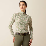 Ariat Women's Lunaveil 1/2 Zip Baselayer - Olive Coincide Print