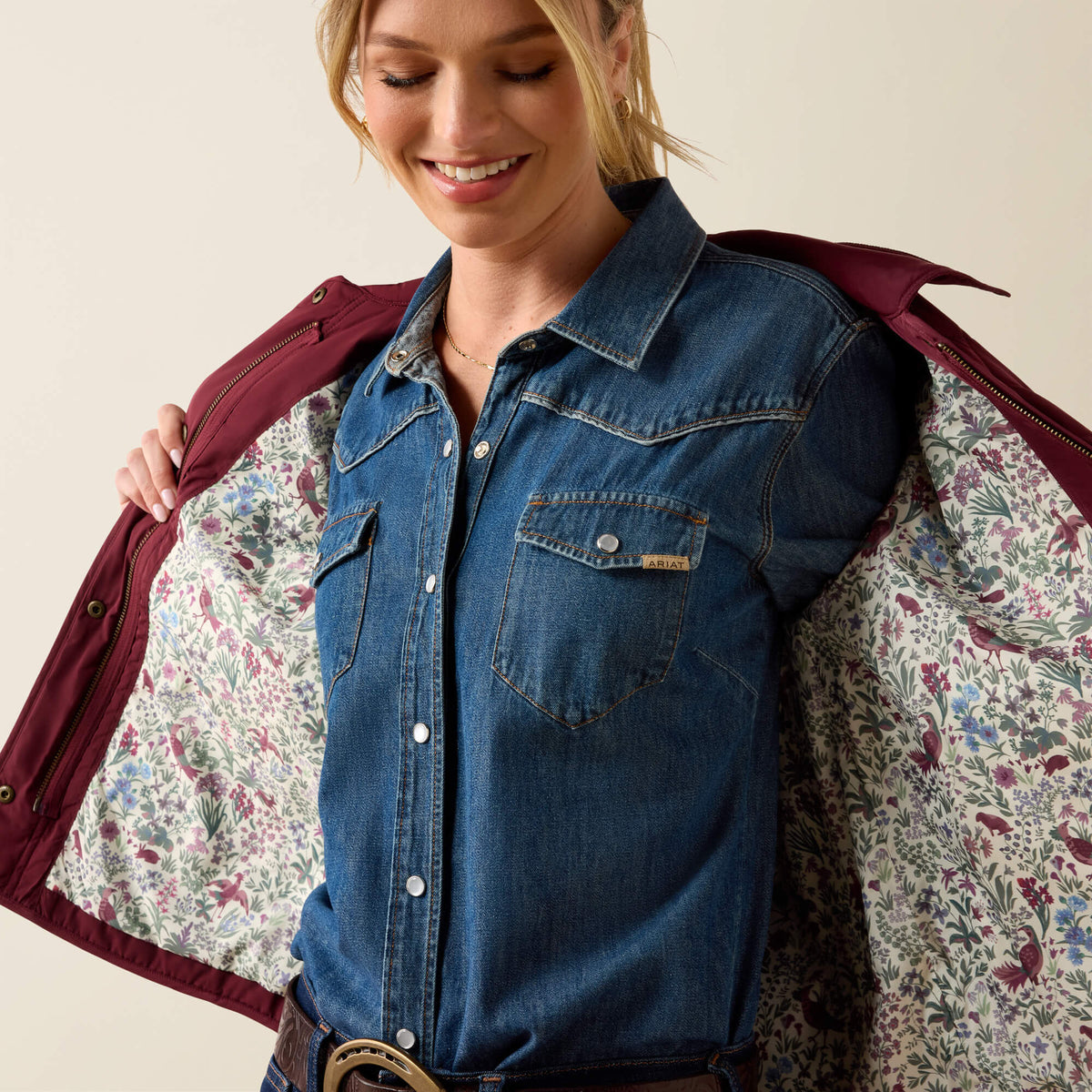 Ariat Women's Woodgate Quilted Jacket - Windsor Wine