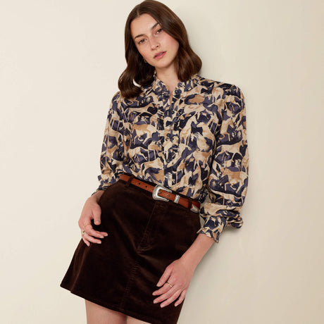 Ariat Women's Cricklade Blouse - Navy Coincide Print