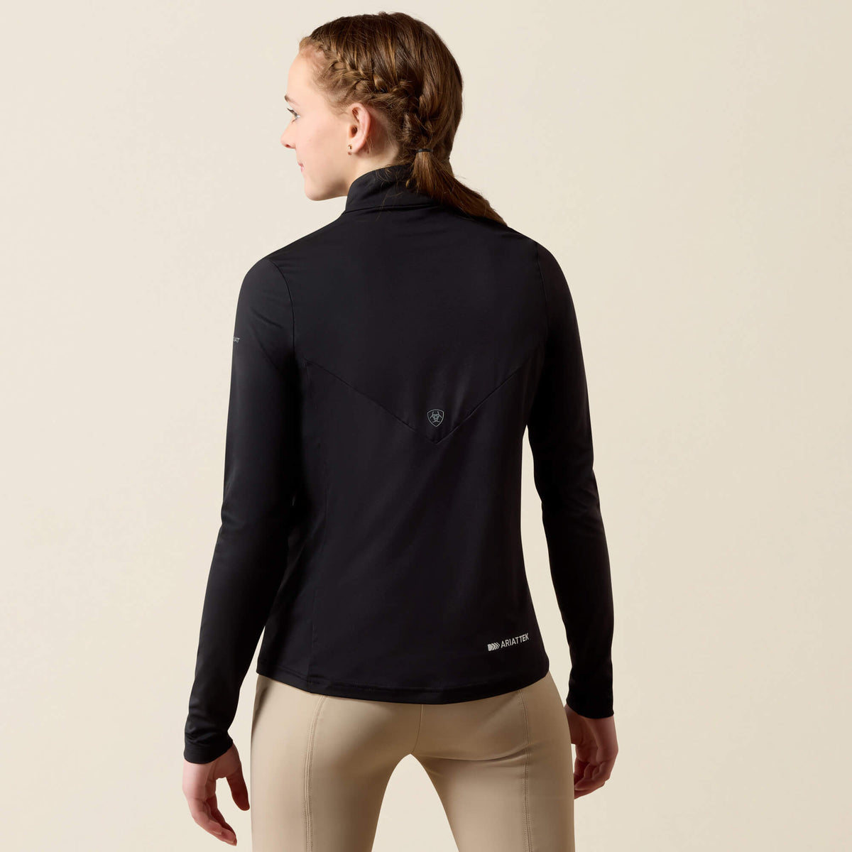 Ariat Youth LunaVeil 1/4 Zip Long Sleeve Baselayer - Black