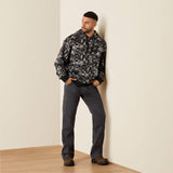 Ariat Men's Rebar Graphic Hoodie - Heather Grey/Deep Ultramarine - Camo/Grey