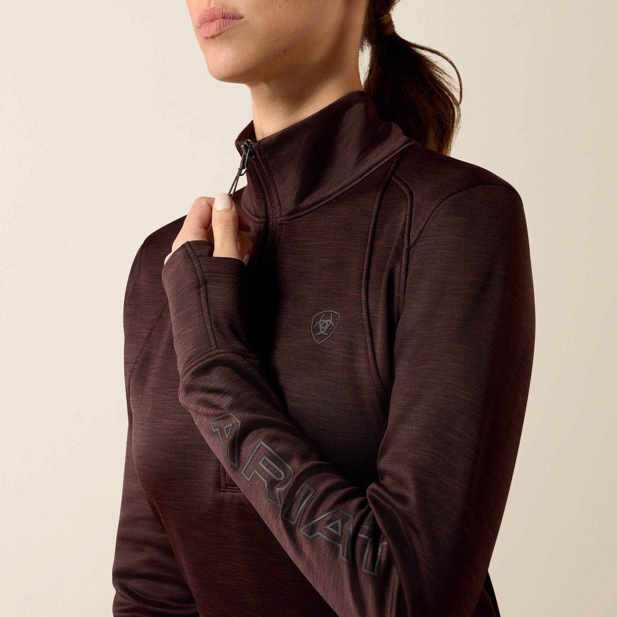 Ariat Women's Team EQ 1/2 Zip Pullover - Chocolate Plum