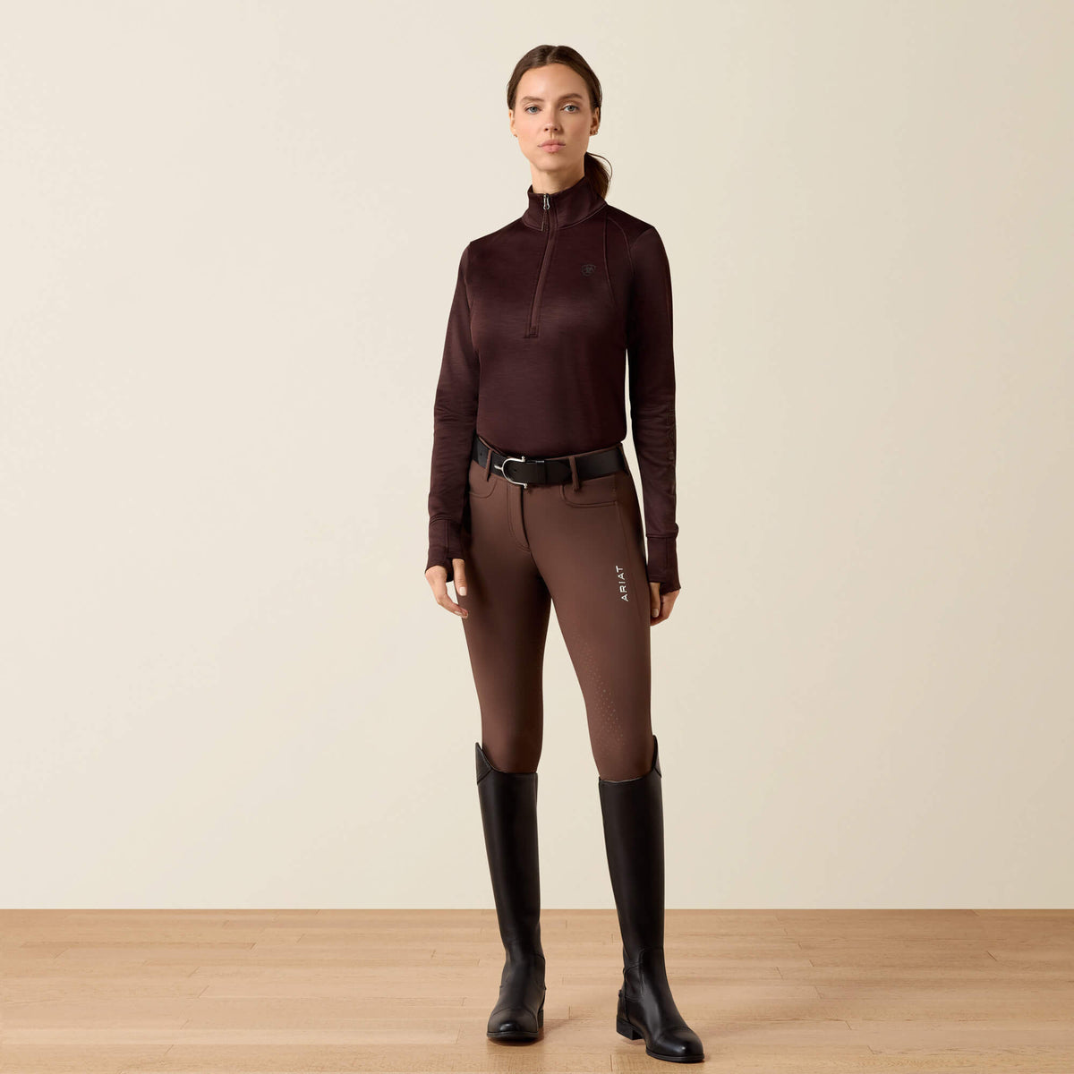 Ariat Women's Team EQ 1/2 Zip Pullover - Chocolate Plum