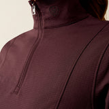 Ariat Women's Gridwork 2.0 1/4 Zip Grid Fleece Baselayer - Chocolate Plum