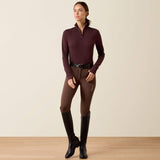 Ariat Women's Gridwork 2.0 1/4 Zip Grid Fleece Baselayer - Chocolate Plum