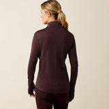 Ariat Women's Cheviot 1/4 Zip Long Sleeve Baselayer - Chocolate Plum