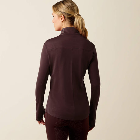 Ariat Women's Cheviot 1/4 Zip Long Sleeve Baselayer - Chocolate Plum