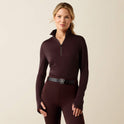 Ariat Women's Cheviot 1/4 Zip Long Sleeve Baselayer - Chocolate Plum