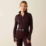 Ariat Women's Cheviot 1/4 Zip Long Sleeve Baselayer - Chocolate Plum
