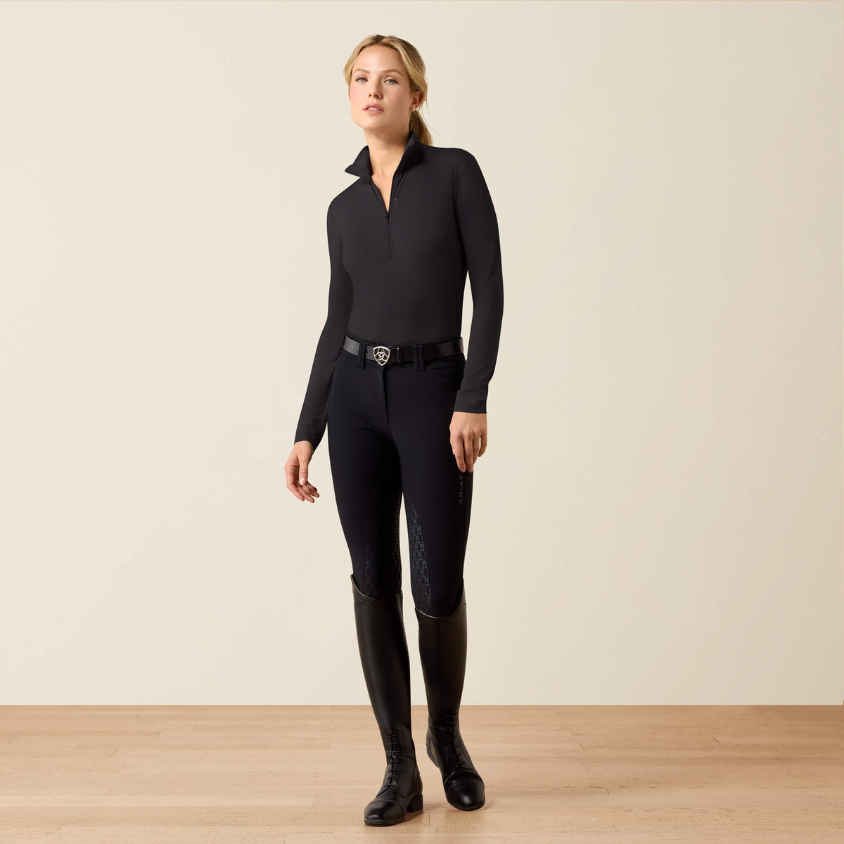Ariat Women's Lunaveil 1/2 Zip Baselayer - Black