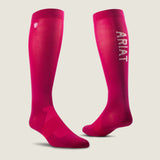Ariat AriatTEK Essential Performance Socks - Navy - Burgundy