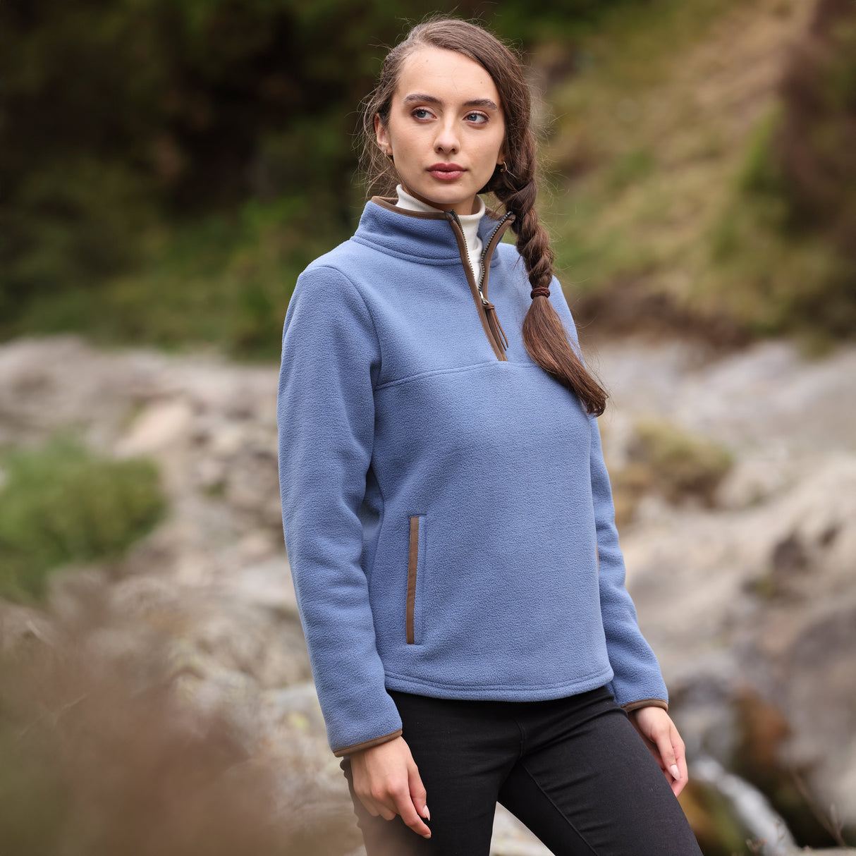 Shires Aubrion Core Ladies Half Zip Fleece #colour_blue
