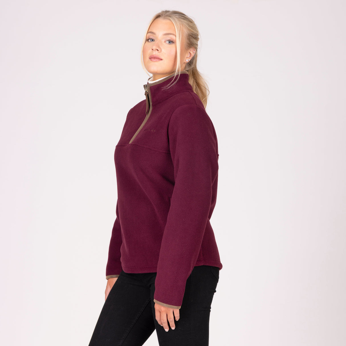 Shires Aubrion Core Ladies Half Zip Fleece #colour_maroon