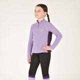 Dublin Kids Sadie Panel Detail Long Sleeve Riding Top #colour_paisley-purple-imperial-purple