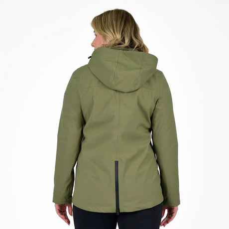 Weatherbeeta Ladies Florence Fleece Two-For Jacket #colour_olive-night-black