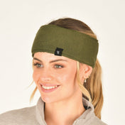 Weatherbeeta Adults Fleece Lined Ponytail Headband #colour_olive-night