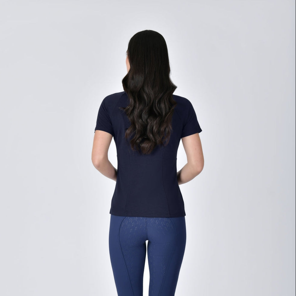 Weatherbeeta Ladies Bamboo Short Sleeve Performance Base Layer #colour_navy