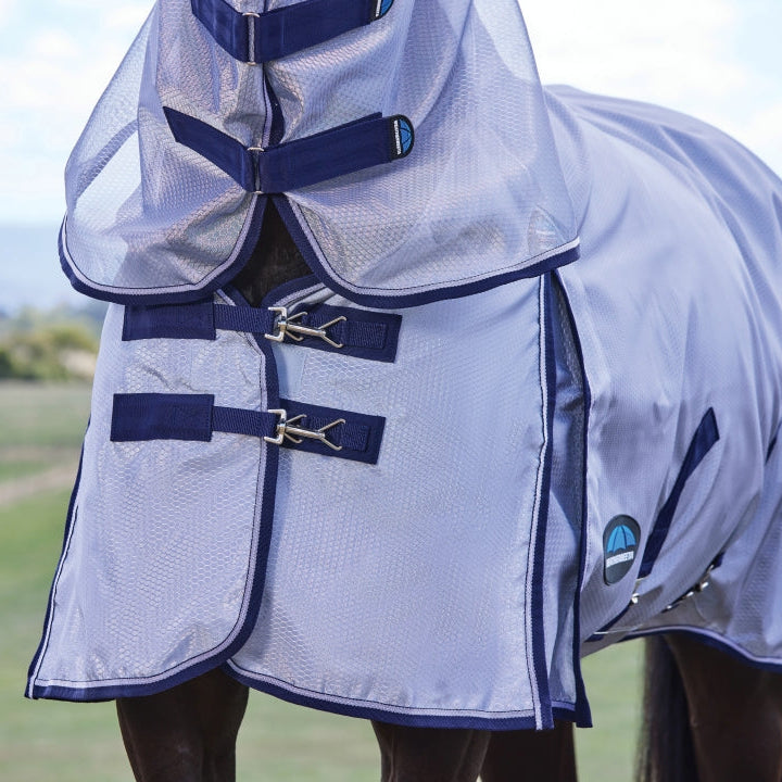 Weatherbeeta Comfitec Hexi Shield Combo Neck #colour_silver-navy-white