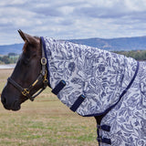 Weatherbeeta Comfitec Limited Edition Fly Sheet Combo #colour_white-navy-floral-print