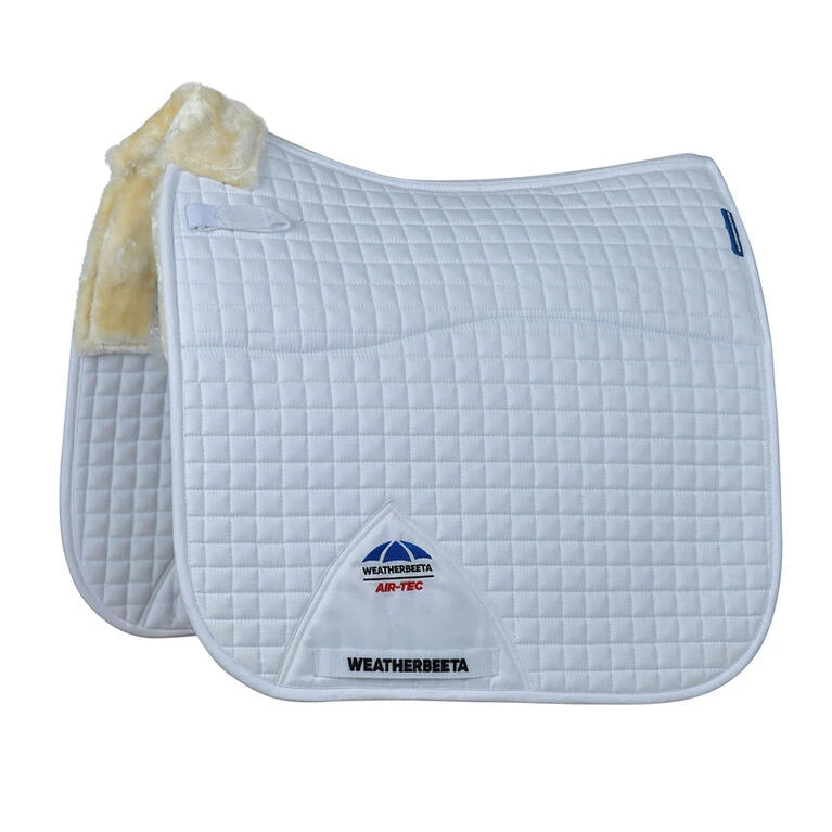 Weatherbeeta Prime Air-Tec Comfy Fleece Dressage Saddle Pad #colour_white