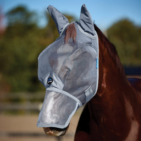 Weatherbeeta Comfitec Durable Mesh Mask with Ears & Nose #colour_grey