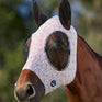 Weatherbeeta Comfitec Stretch Fly Mask With Ears #colour_white-burgundy-print