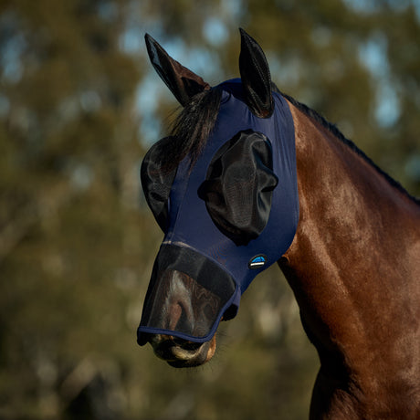 Weatherbeeta Comfitec Luxe Bug Eye Saver With Ears And Nose #colour_navy-black